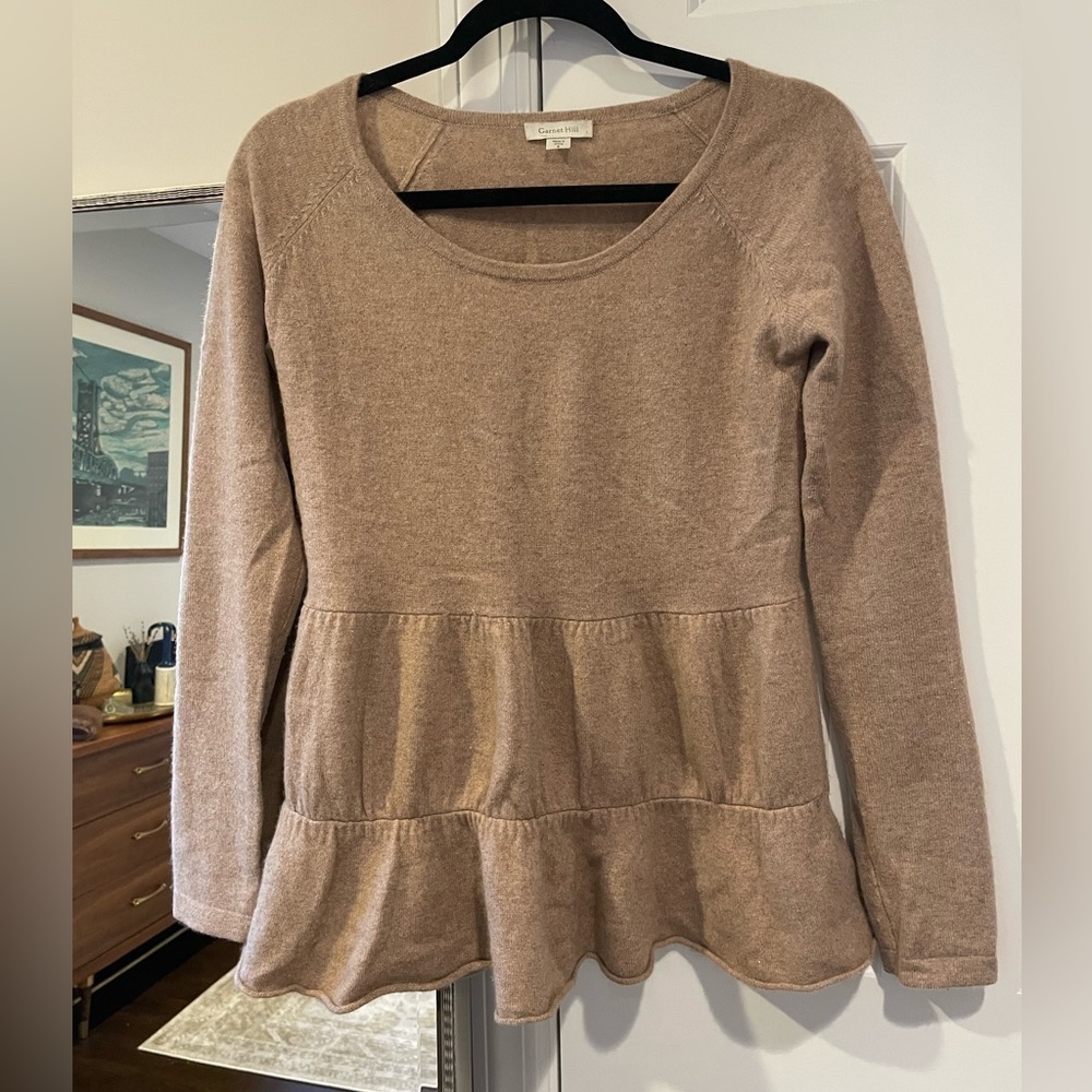 Garnet Hill Cashmere Peplum Sweater